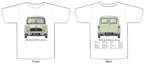 Austin Mini Countryman (all metal) 1965-67 T-shirt Front & Back